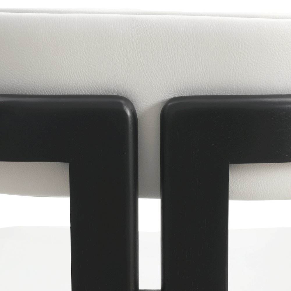 Velo Series Modern Dining Cha...Black Wood with Off White Seat Set of 4. Picture 16
