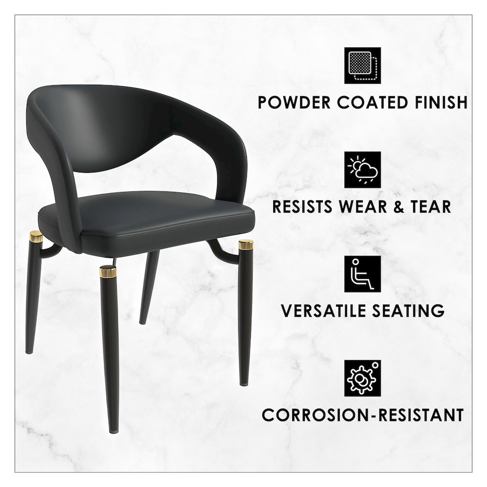 Entice Collection Modern Dining Chair in Charcoal Black. Picture 12