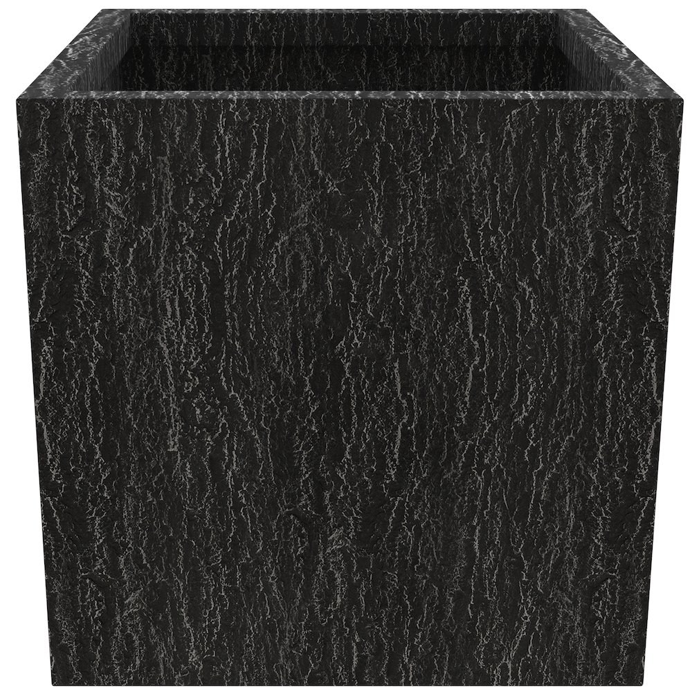 Verdura Series Cubic Poly Stone Planter in Dotted Blck 21.7 Cube. Picture 11