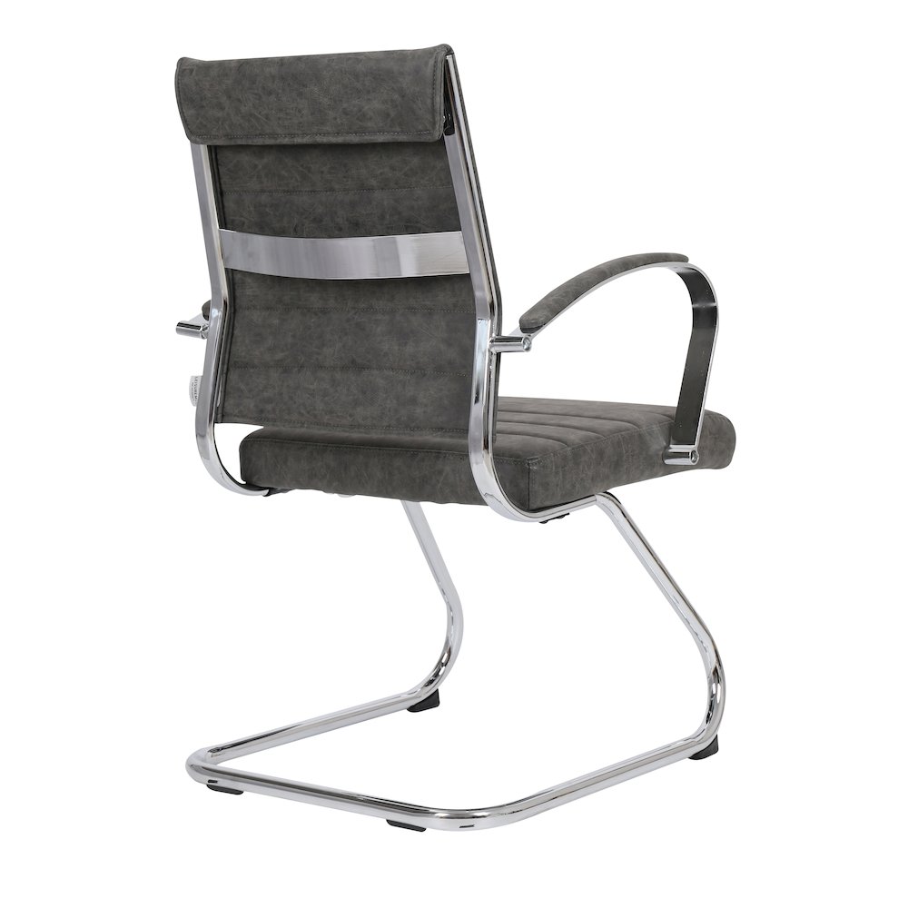 Benmar Home Leather Guest Office Chair in Charcoal. Picture 340