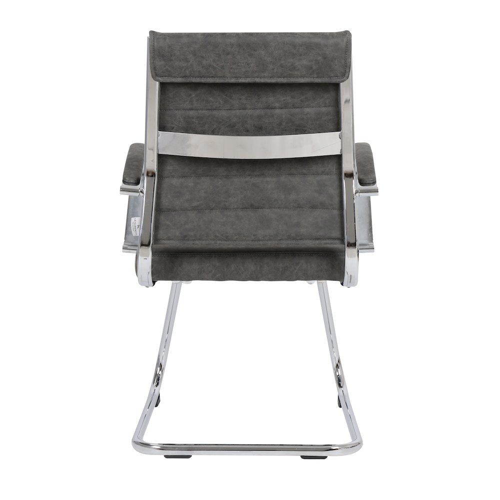Benmar Home Leather Guest Office Chair in Charcoal. Picture 341