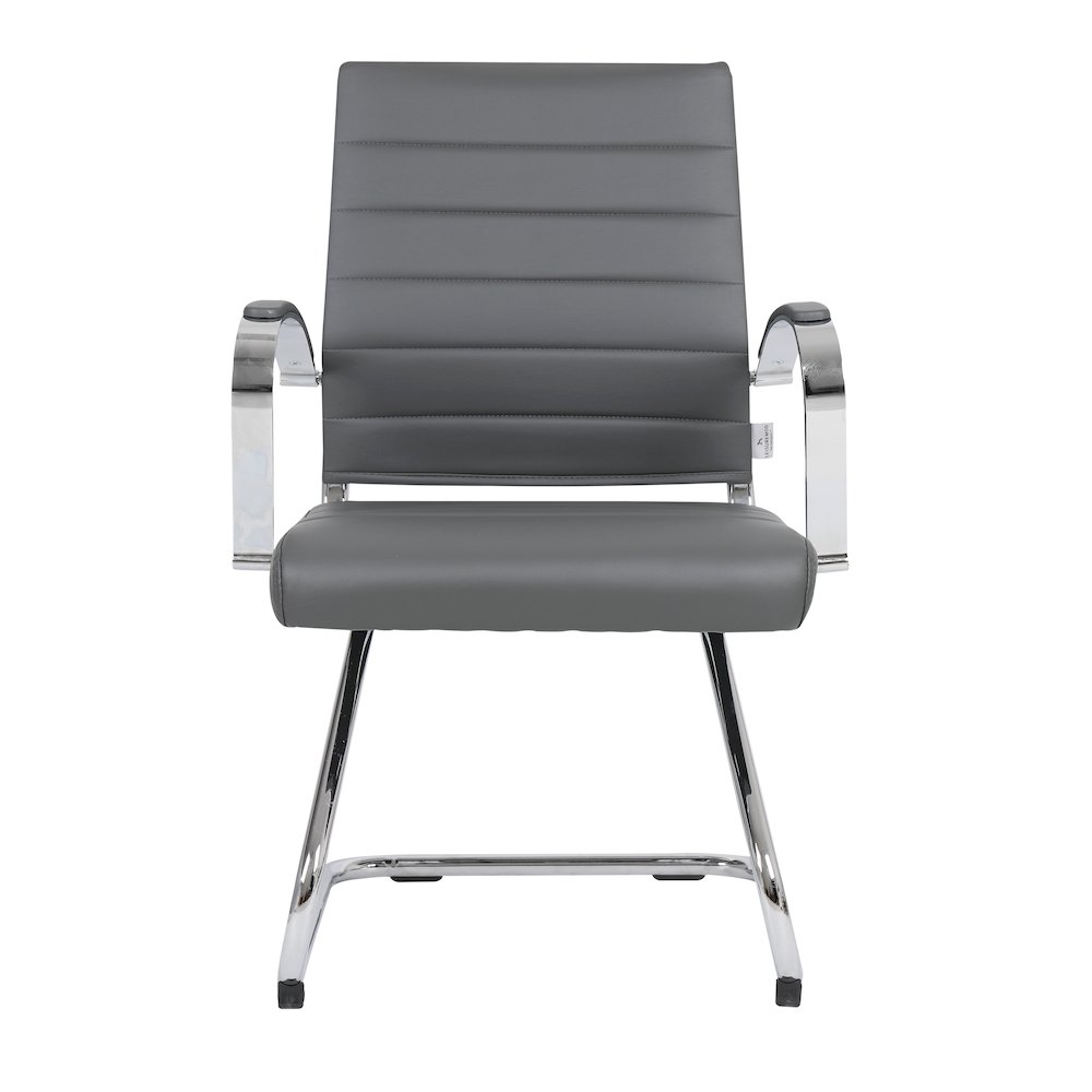 Benmar Home Leather Guest Office Chair in Charcoal. Picture 343