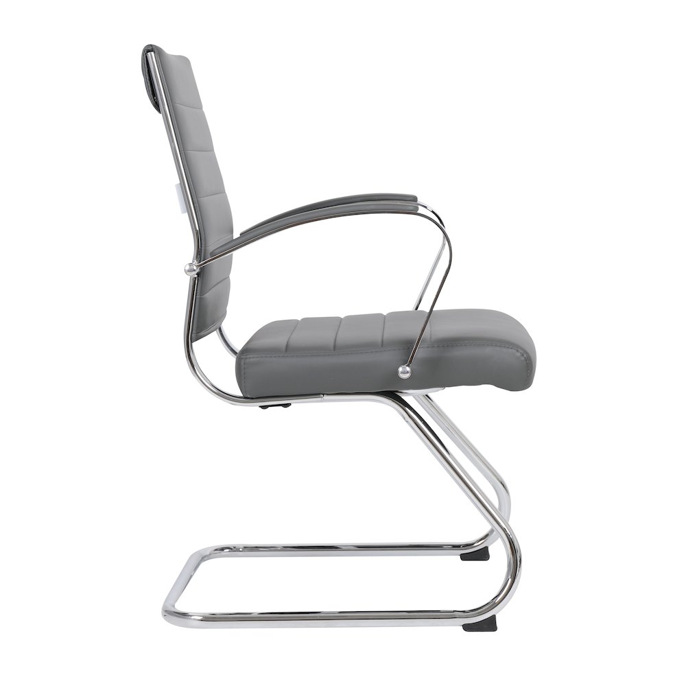 Benmar Home Leather Guest Office Chair in Charcoal. Picture 344