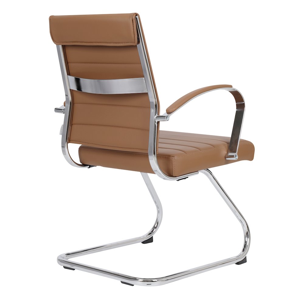 Benmar Home Leather Guest Office Chair in Charcoal. Picture 366