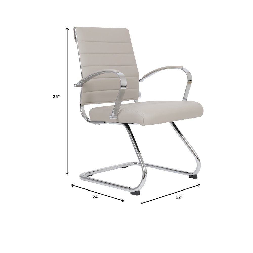 Benmar Home Leather Guest Office Chair in Tan. Picture 1