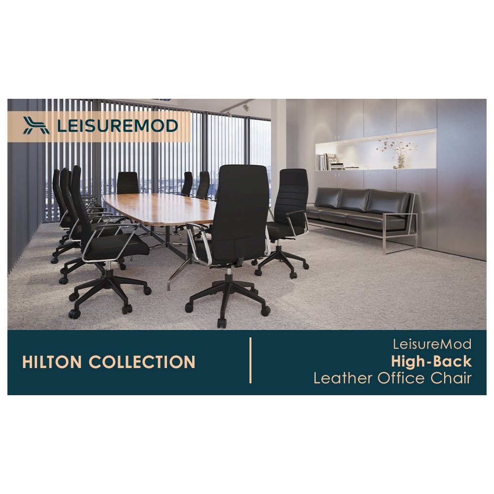Hilton Modern High-Back Leather Office Chair. Picture 24
