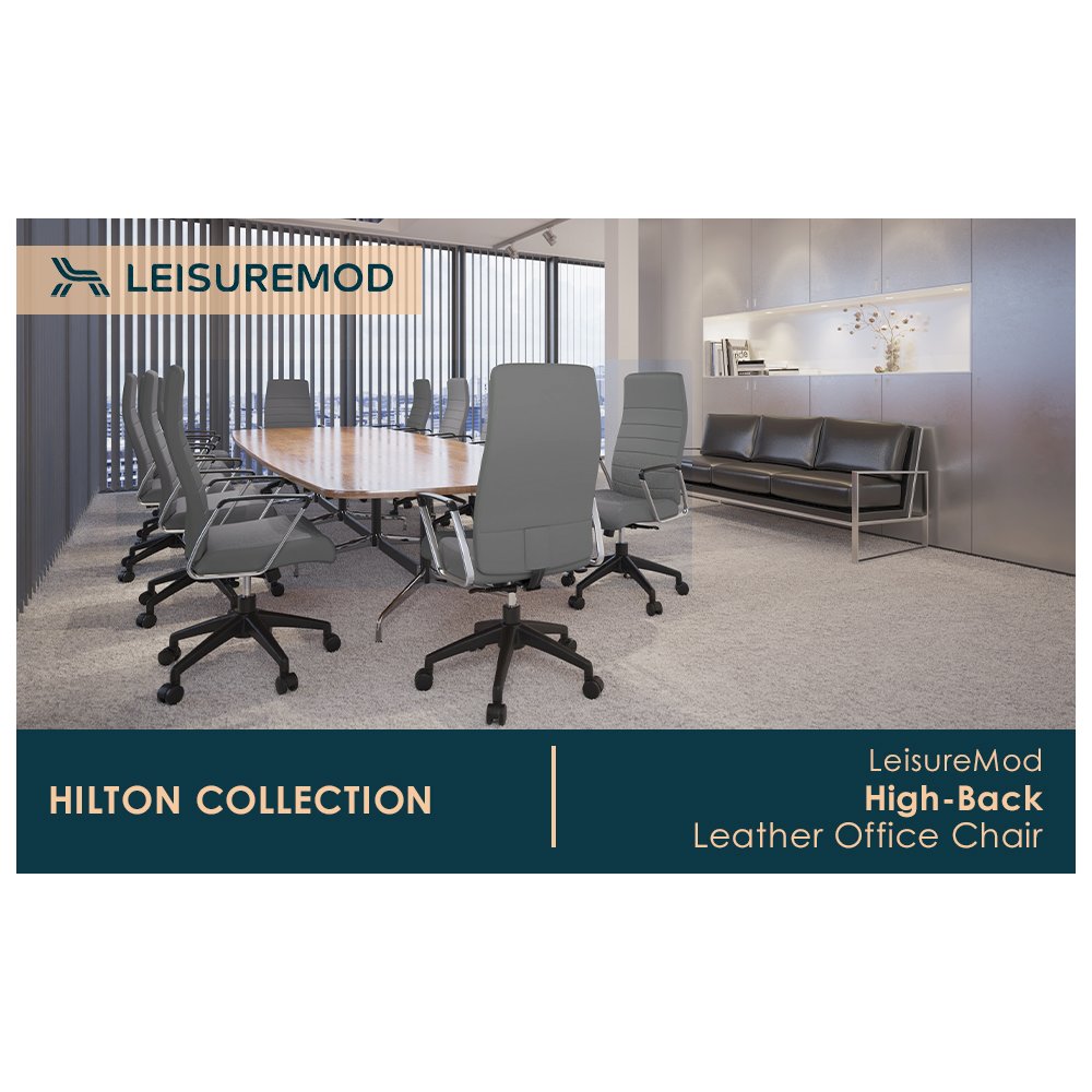 Hilton Modern High-Back Leather Office Chair. Picture 29