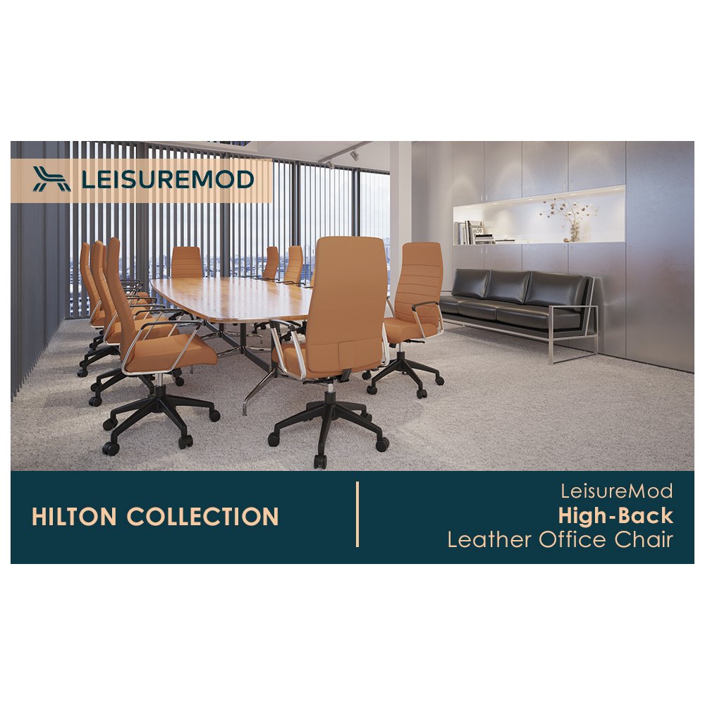 Hilton Modern High-Back Leather Office Chair. Picture 38