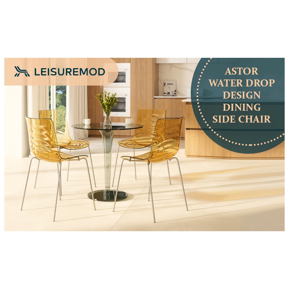 Astor Water Ripple Design Dining Chair. Picture 23