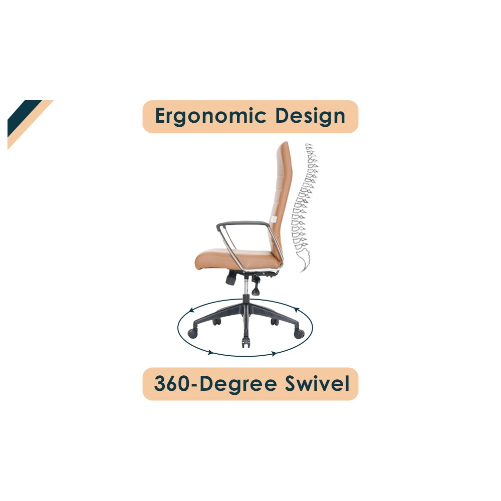 Hilton Modern High-Back Leather Office Chair. Picture 40