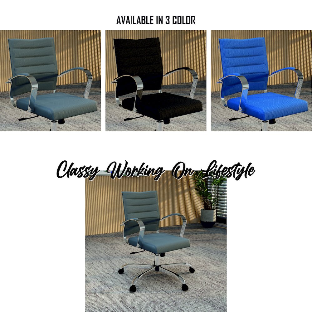 Benmar Home Mesh Office Chair in Grey. Picture 7