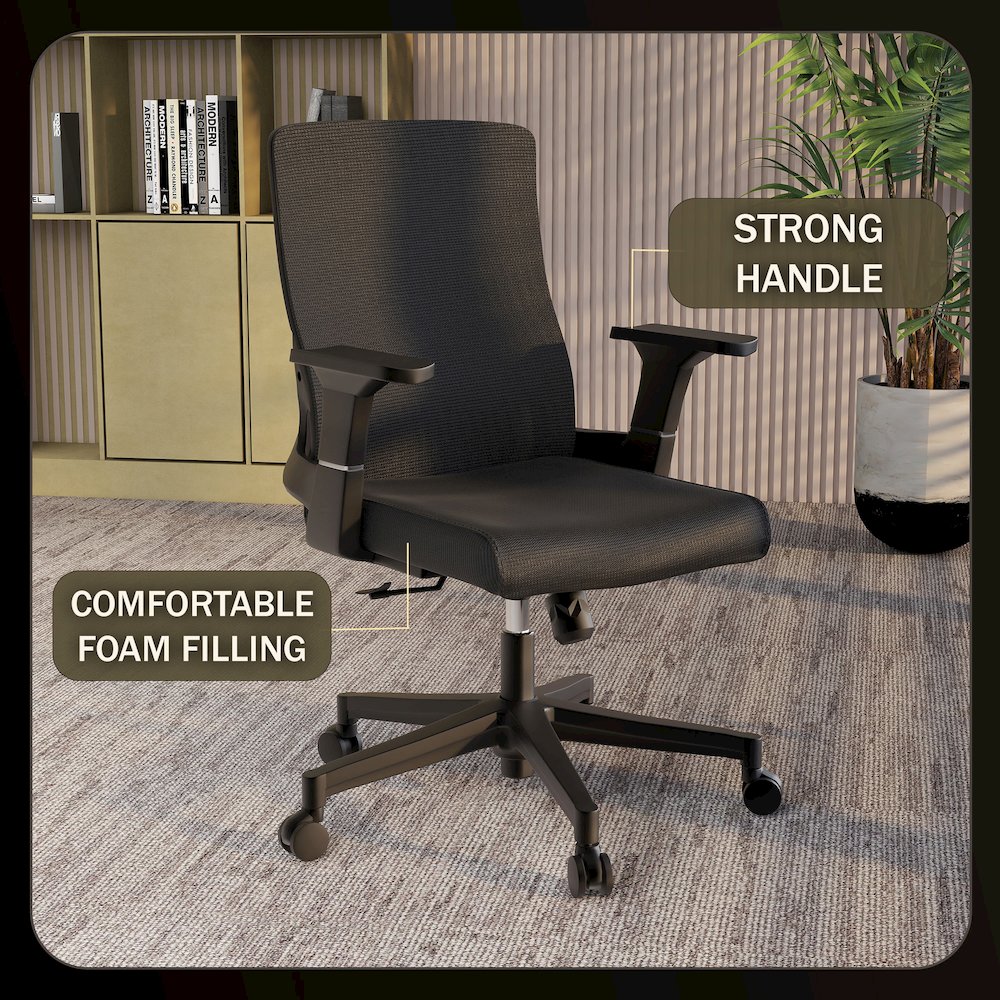 Office Brio Series Office Task Chair In Black. Picture 11