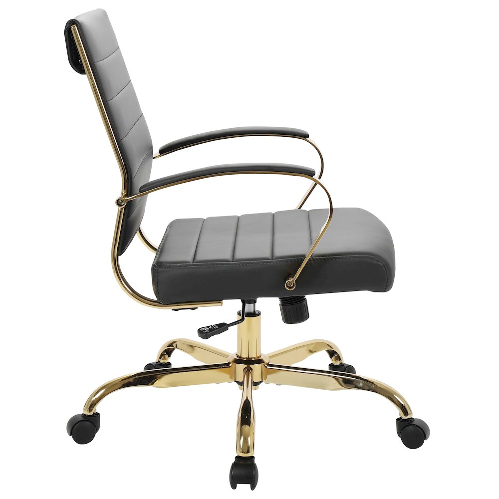 Benmar Home Leather Office Chair With Gold Frame. Picture 26