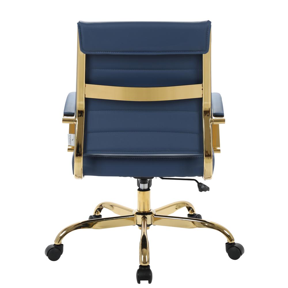 Benmar Home Leather Office Chair With Gold Frame. Picture 5