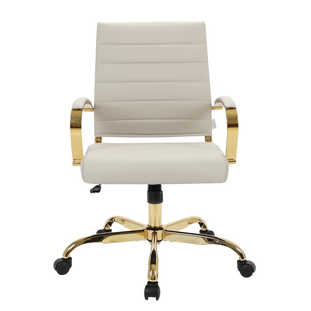 Benmar Home Leather Office Chair With Gold Frame. Picture 2