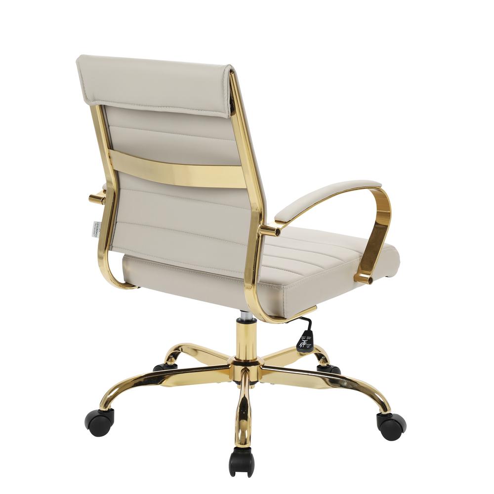 Benmar Home Leather Office Chair With Gold Frame. Picture 4