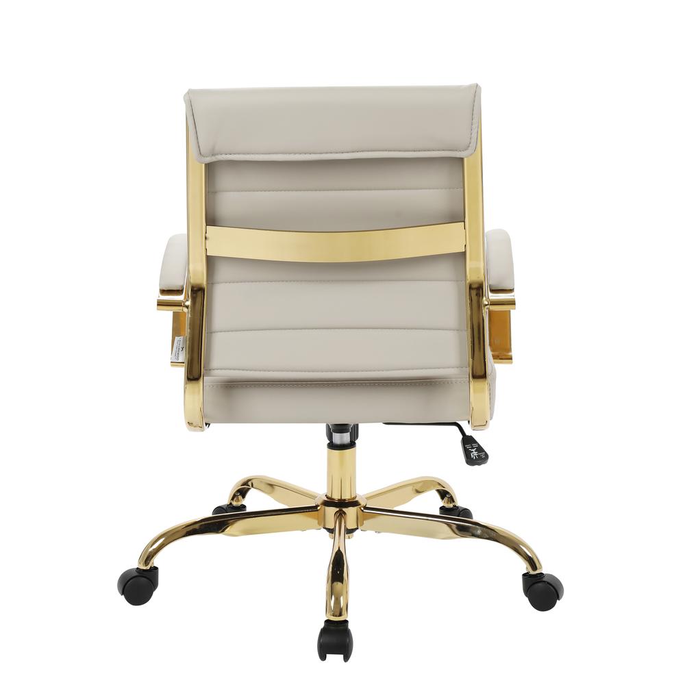 Benmar Home Leather Office Chair With Gold Frame. Picture 5