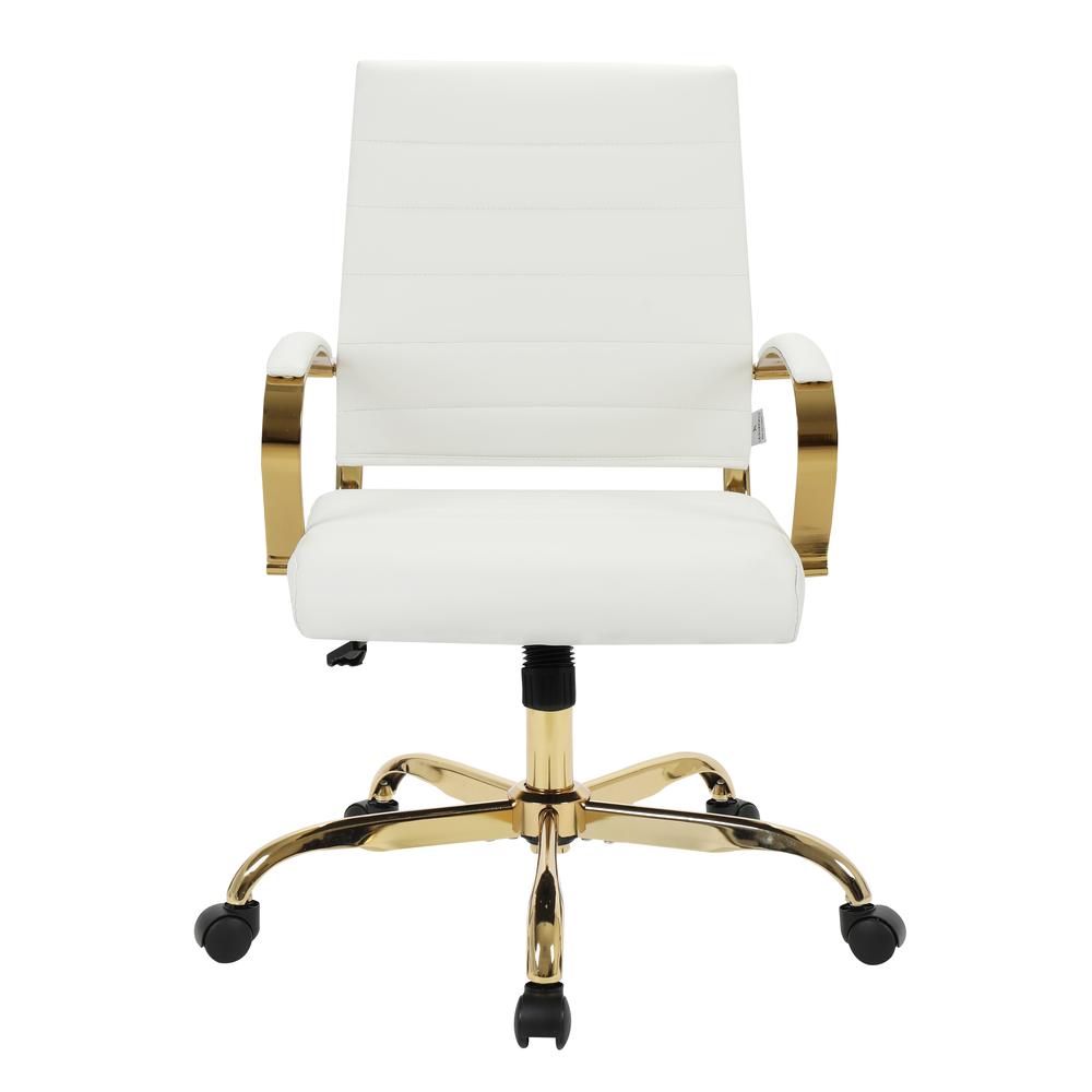 Benmar Home Leather Office Chair With Gold Frame. Picture 2