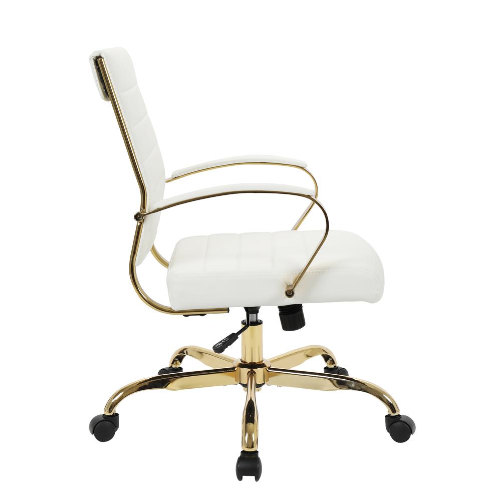 Benmar Home Leather Office Chair With Gold Frame. Picture 3