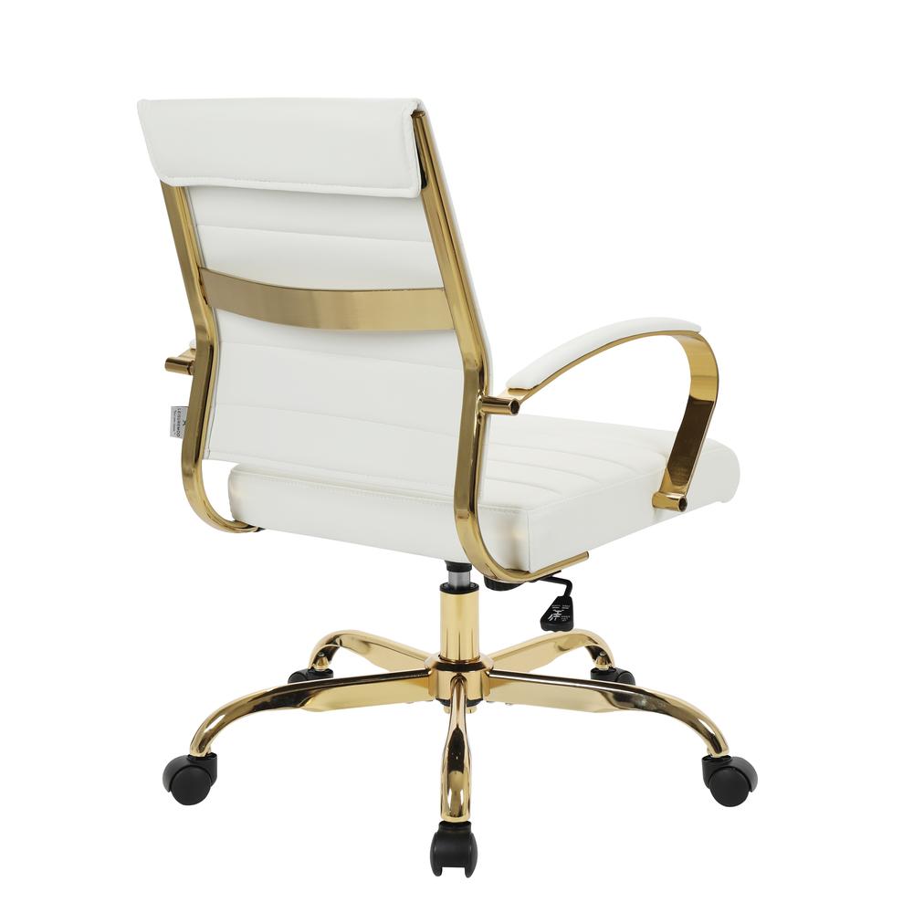 Benmar Home Leather Office Chair With Gold Frame. Picture 4