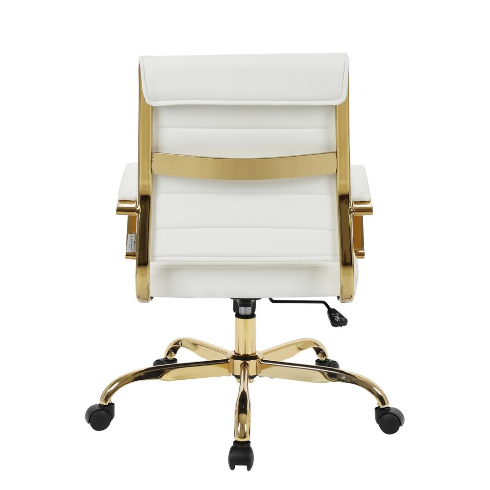 Benmar Home Leather Office Chair With Gold Frame. Picture 5