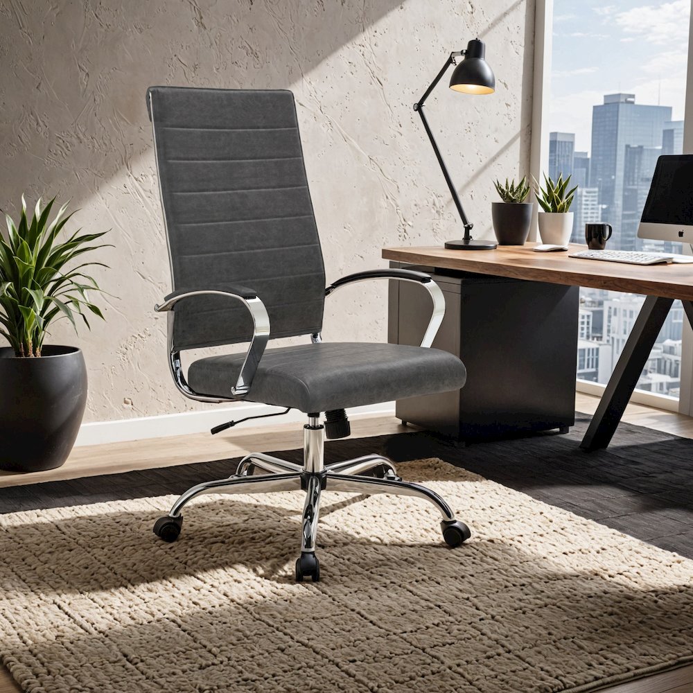 Benmar High-Back Leather Office Chair. Picture 36
