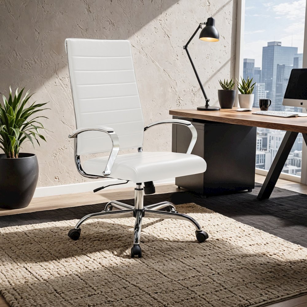 Benmar High-Back Leather Office Chair. Picture 39