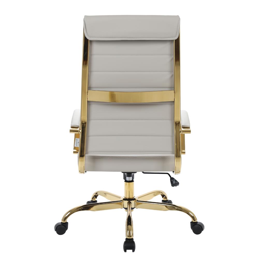 Benmar High-Back Leather Office Chair With Gold Frame. Picture 5