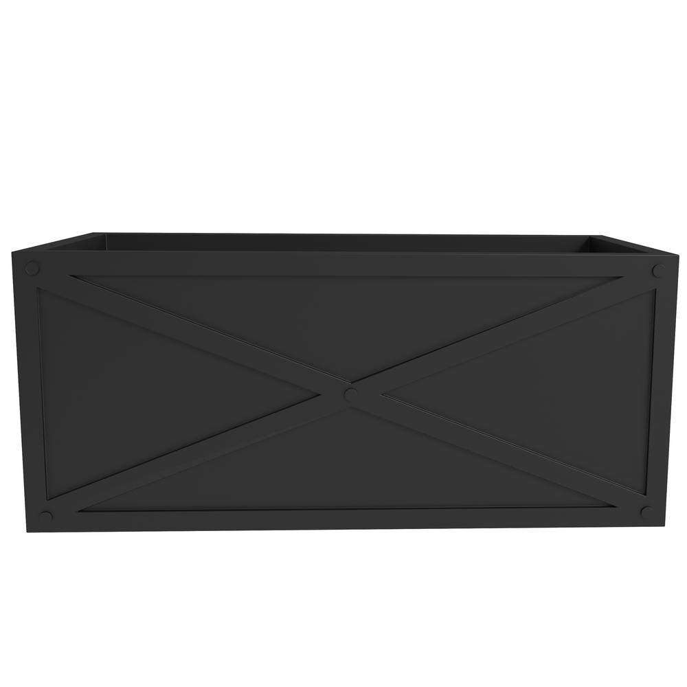 Bonsai Series Rectangle Poly Stone Planter in Black 14.6 x 13 30 Long. Picture 2