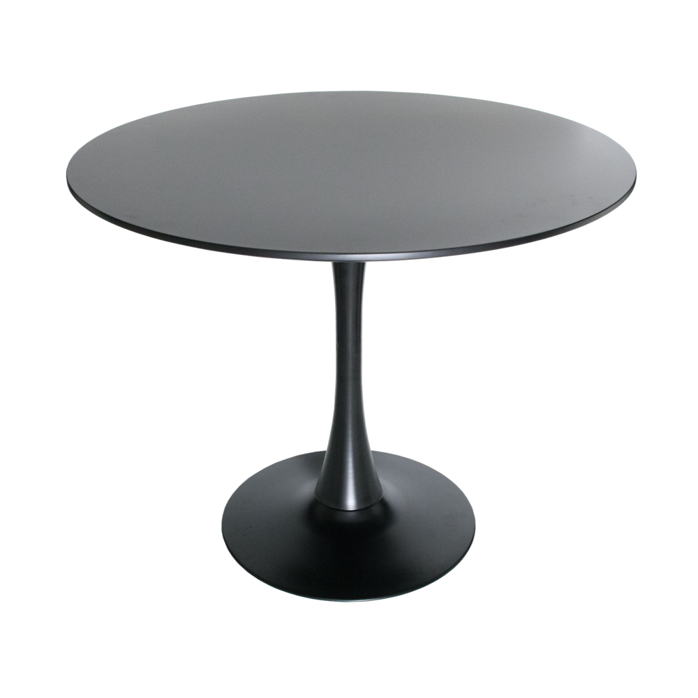Round Dining Table with Wood Top. Picture 1
