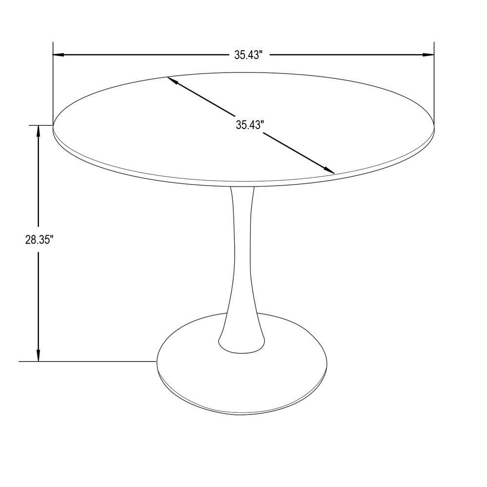 Round Dining Table with Wood Top. Picture 7