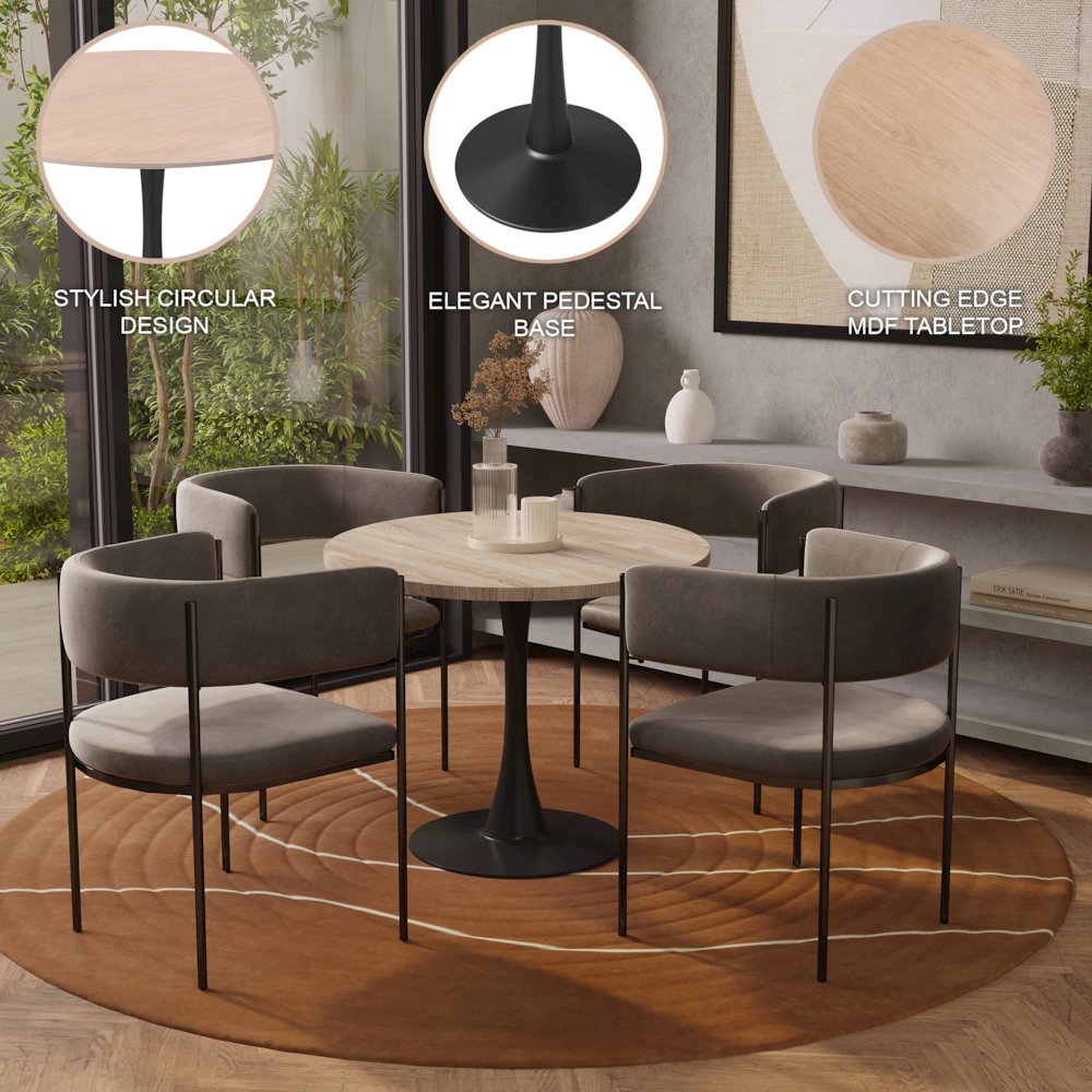 Bristol - Bistro Table - Black Natural wood Top. Picture 27