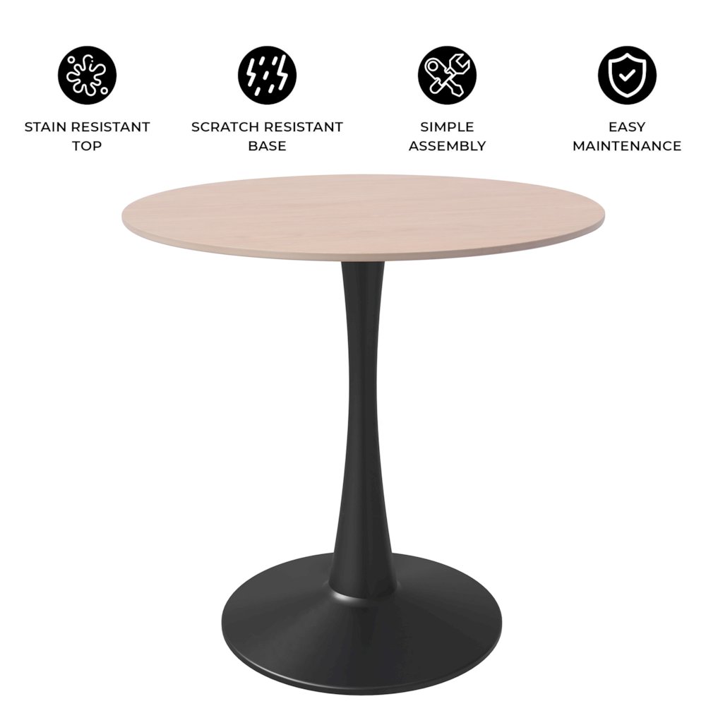 Bristol - Bistro Table - Black Natural wood Top. Picture 25