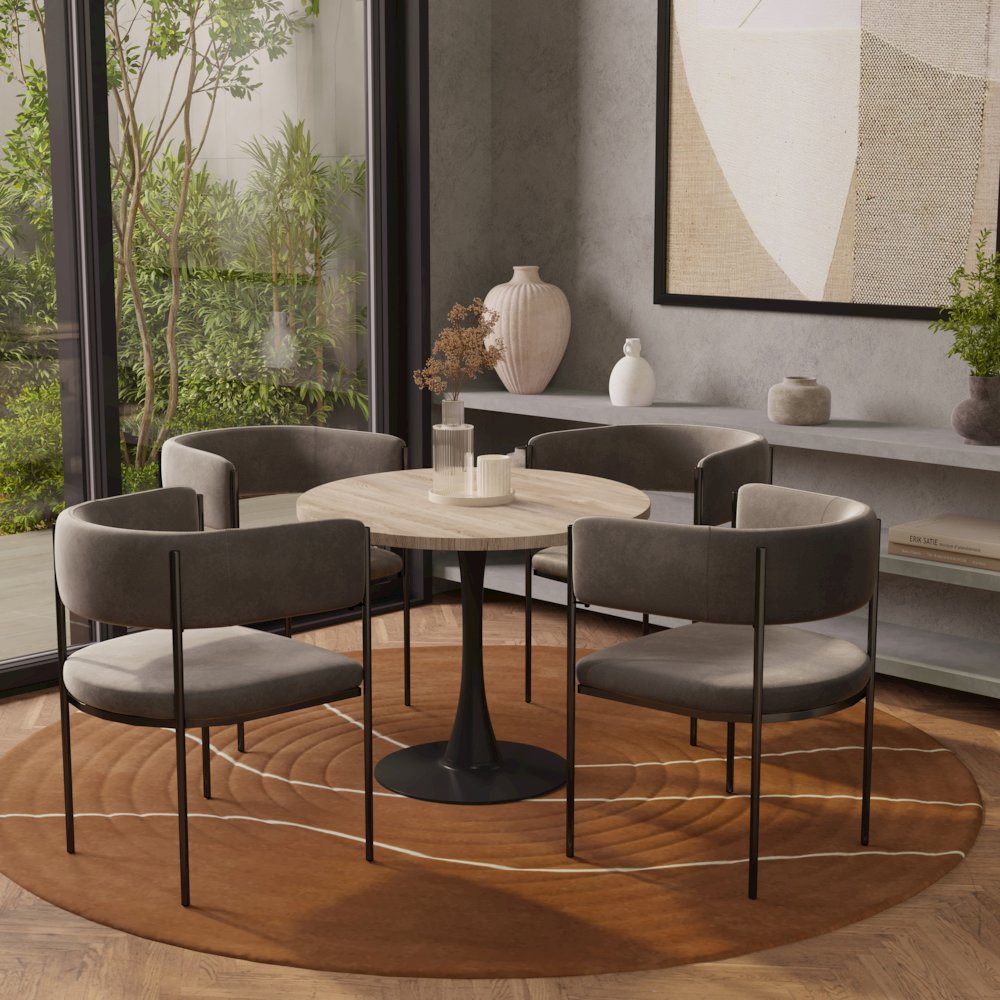 Bristol - Bistro Table - Black Natural wood Top. Picture 23