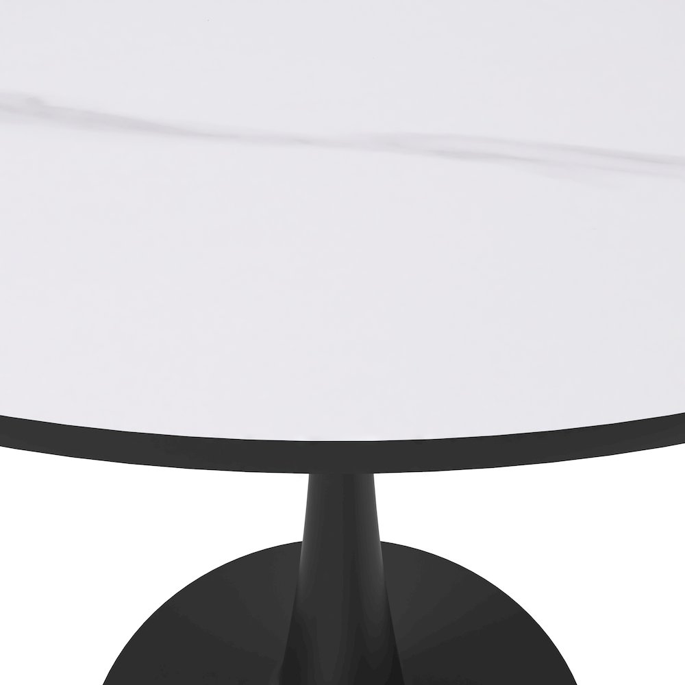 Bristol 35" round dining table Black base with White Sintered stone Top. Picture 18