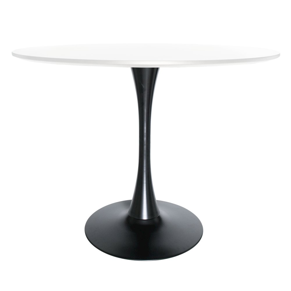Bristol, 40" Round dining table in Black Base with White top. Picture 30