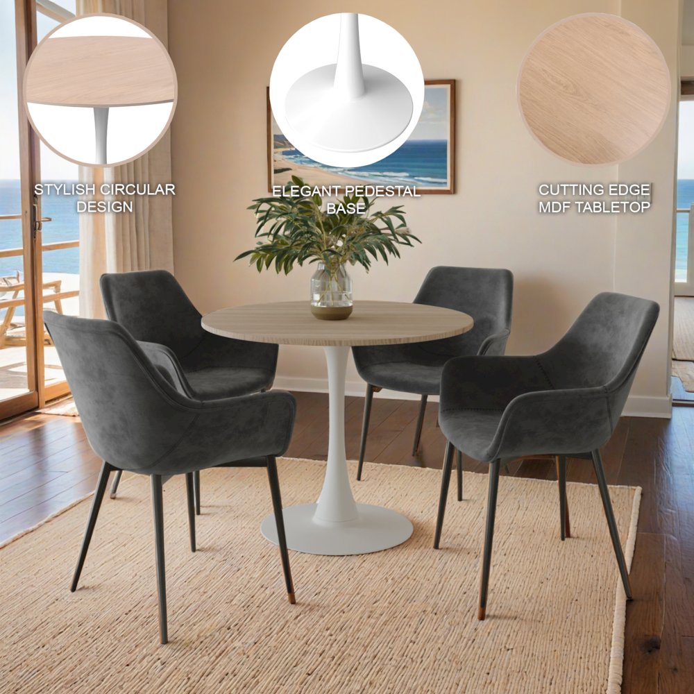 Bristol - Bistro Table - White base Natural wood Top. Picture 33