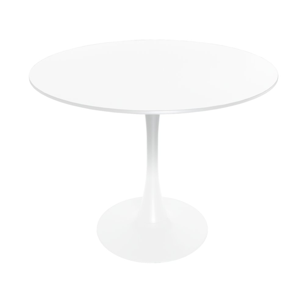 Round Dining Table with Wood Top. Picture 1