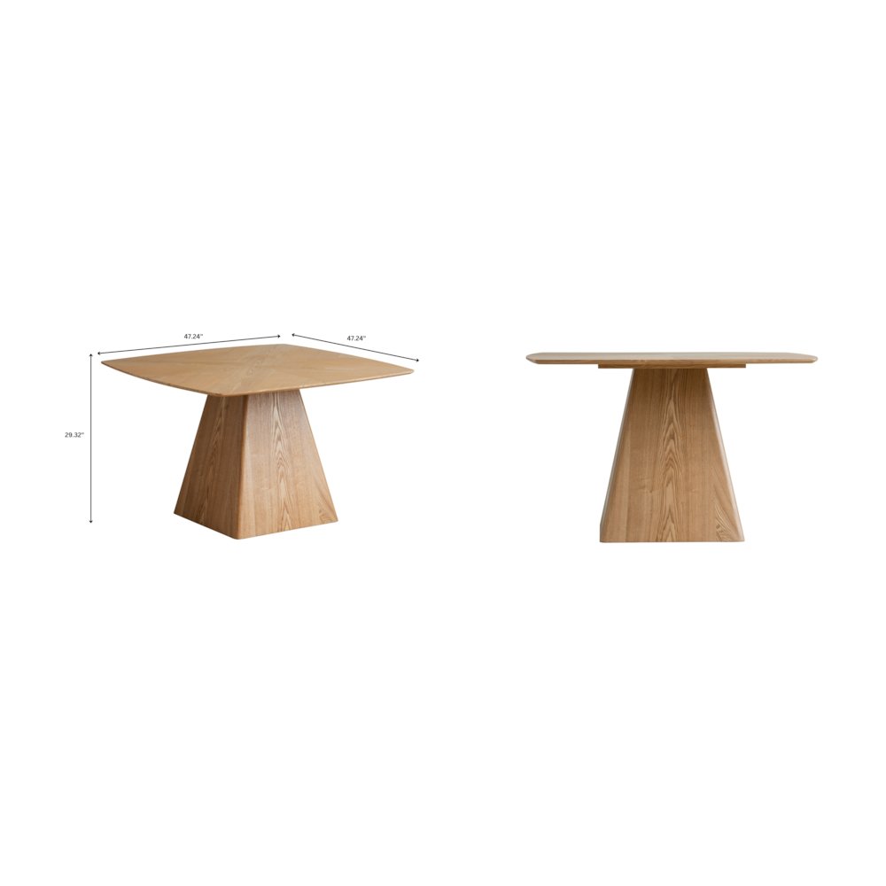Zephry Collection Modern Dining Wooden Square Dining Table in Natural Wood. Picture 2