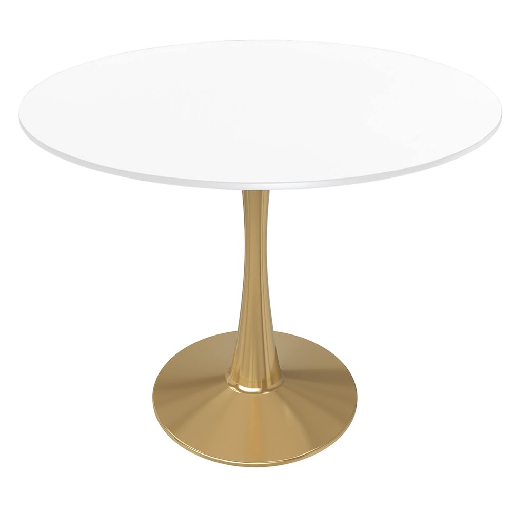 Bristol 31" round dining table Gold Base With White Top. Picture 17