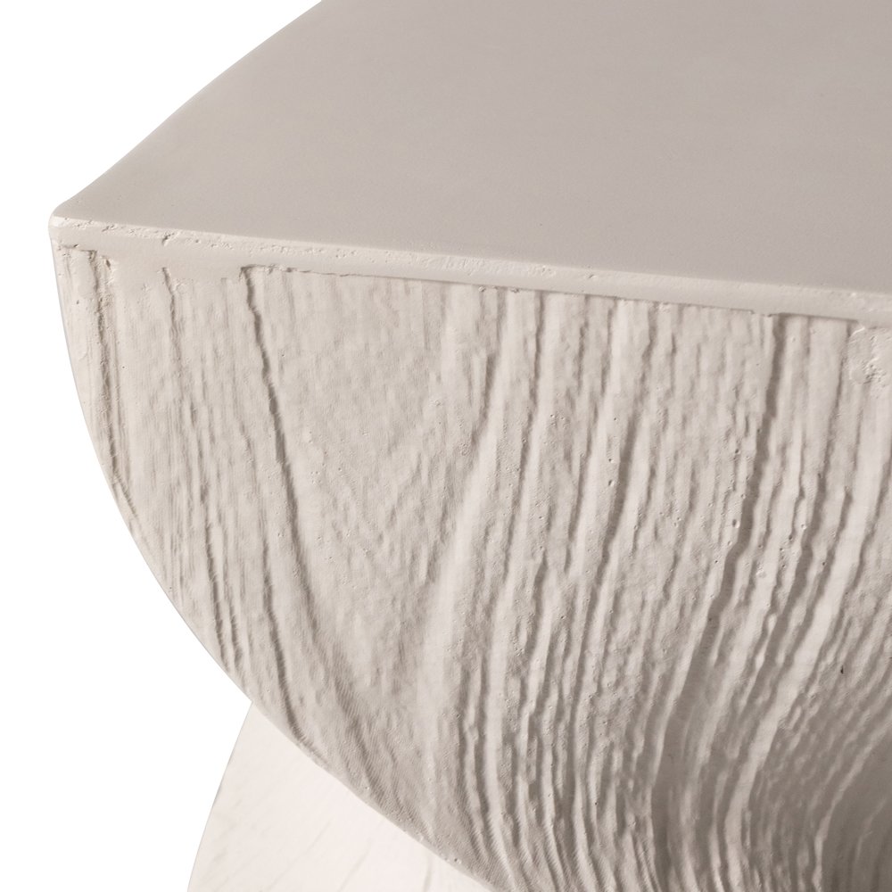 Onyx Collection Fiberglass Outdoor Side Table in Cream. Picture 25