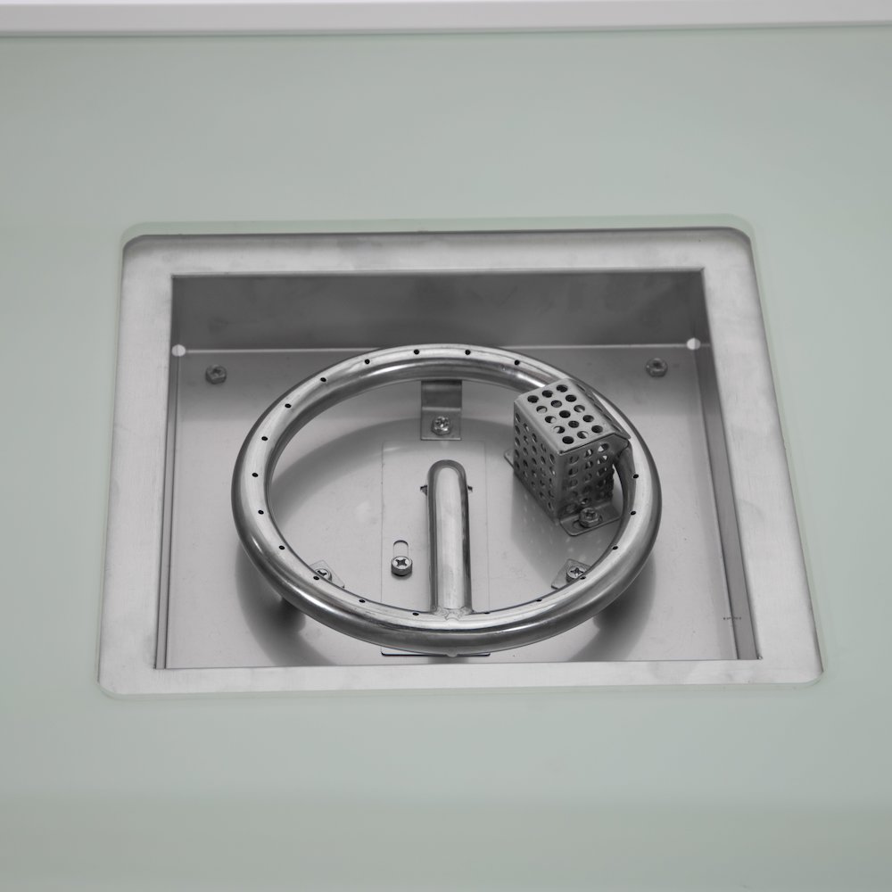 Walbrooke Patio Square Fire Pit and Tank Holder in White. Picture 9