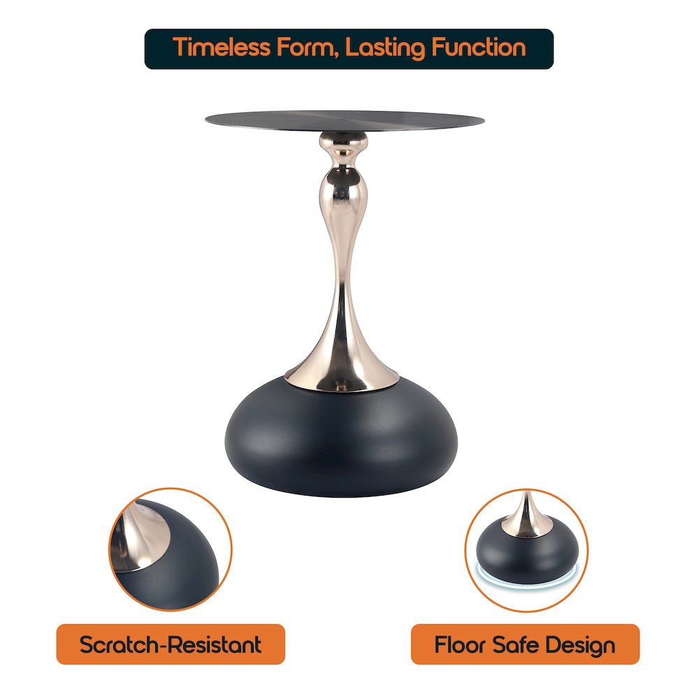 Savoy Collection Modern End Table In Matt Black. Picture 28