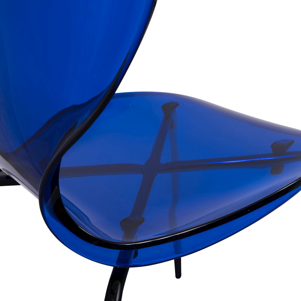 Modern Oyster Transparent Side Chair in Black Base. Picture 18