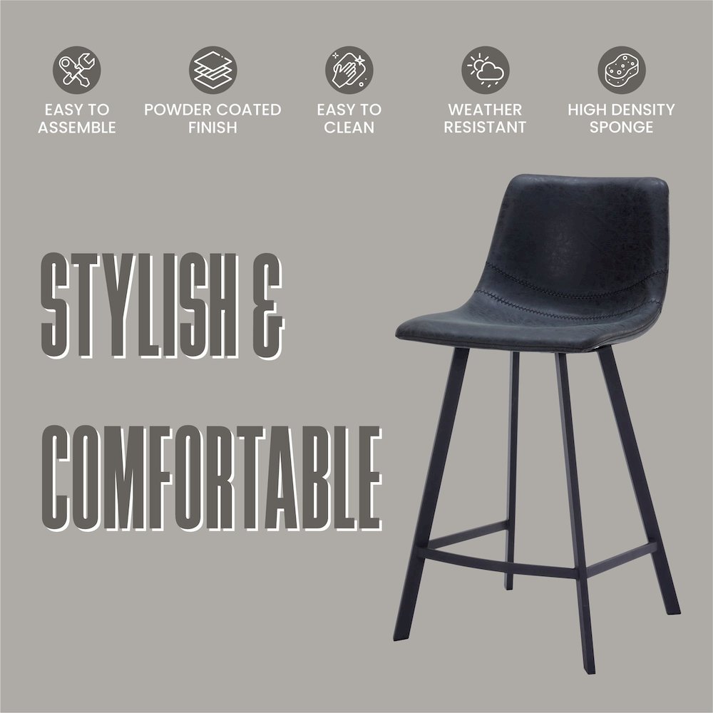 Elland - Counter stool -Charcoal Black. Picture 4