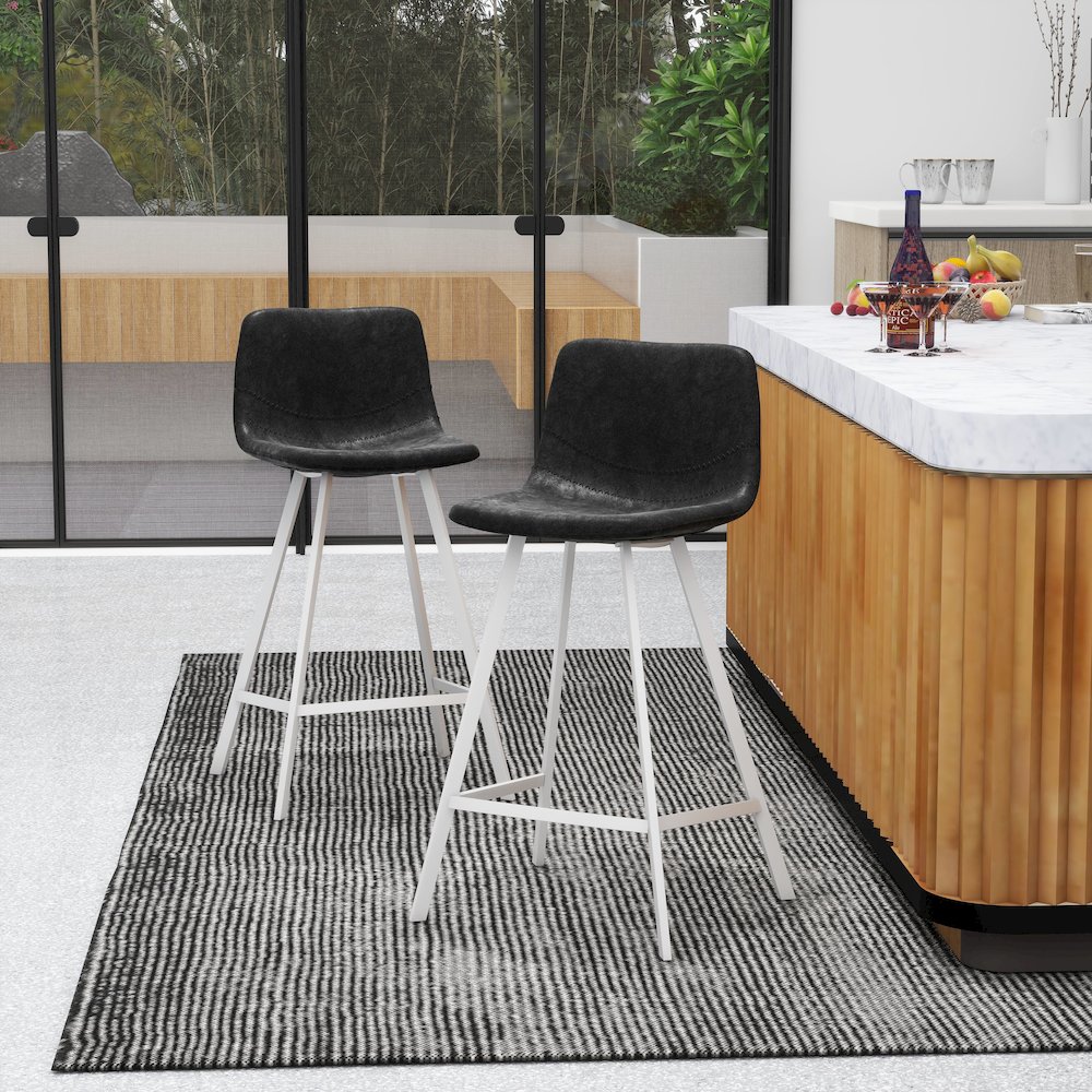 Elland - Counter stool -White Base-Charcoal Black. Picture 10