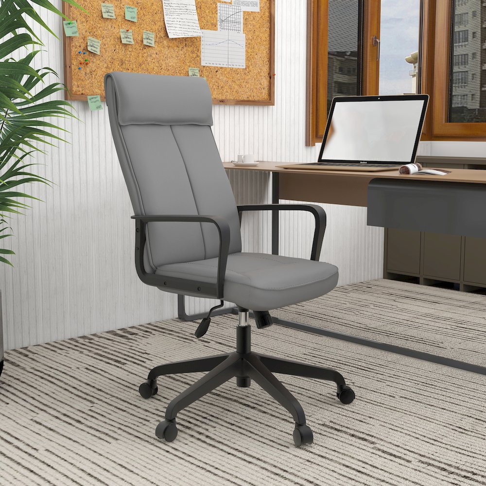 Aiaria Collection Modern Office Chair In Grey. Picture 3