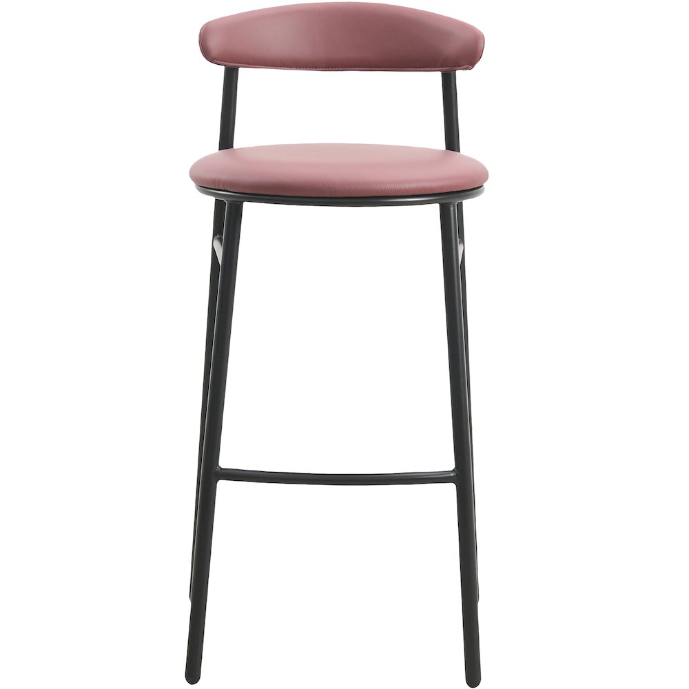 Lume Collection Modern Bar Stool in Burgundy. Picture 3