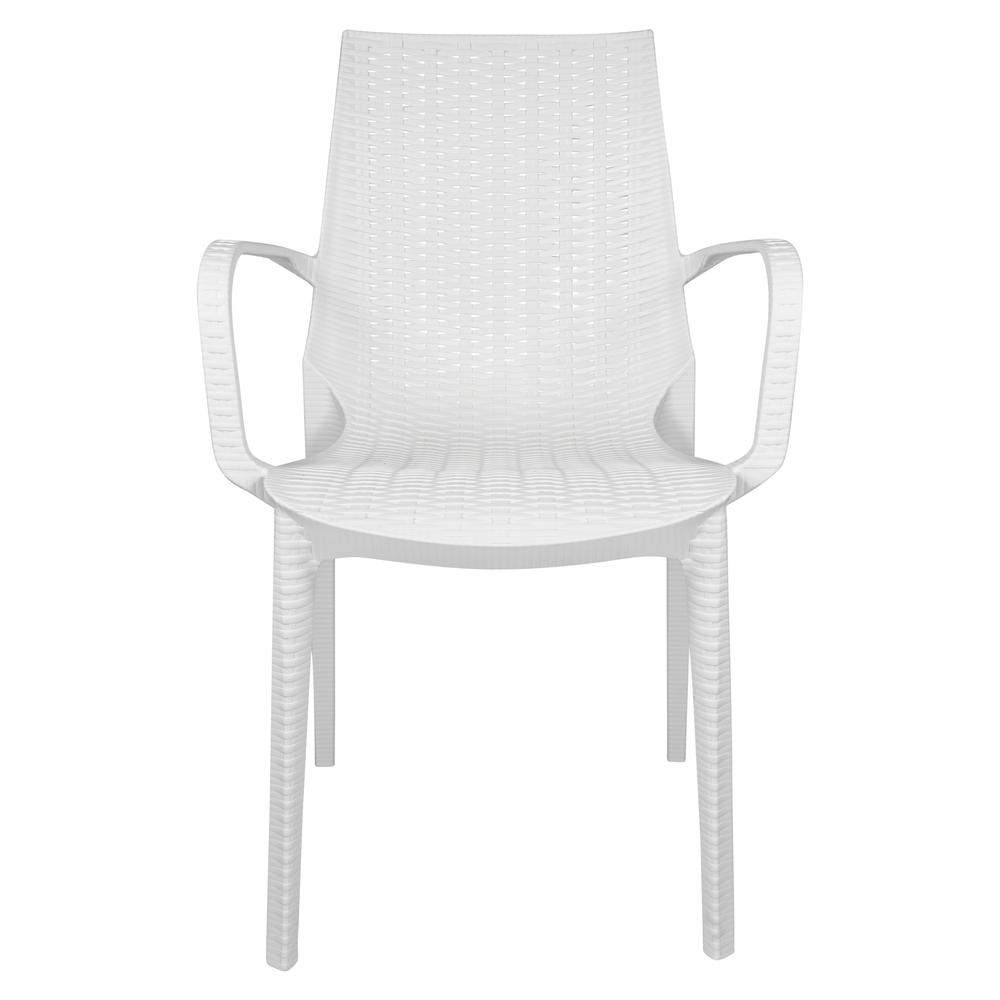 Kent Outdoor Patio Plastic Dining Arm Chair, Set of 2. Picture 2
