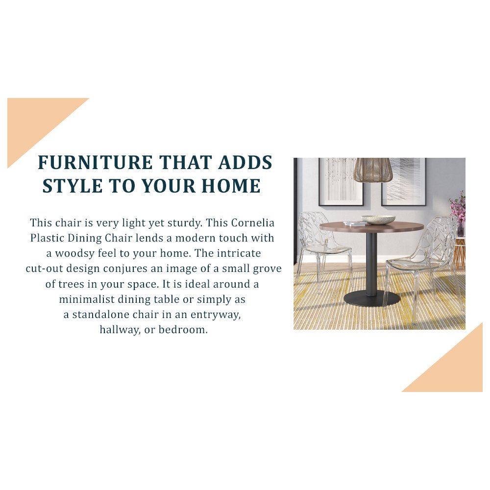 Cornelia Modern Spring Cut-Out Tree Design Stackable Dining Chair. Picture 12